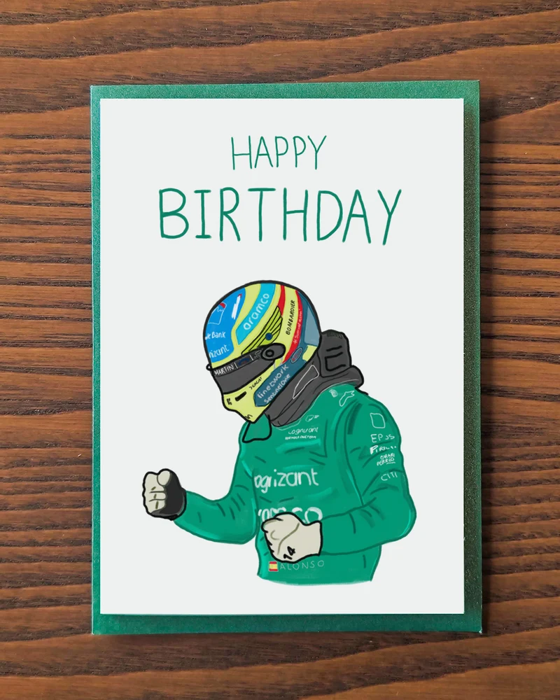Verjaardagskaart Fernando Alonso 🏁