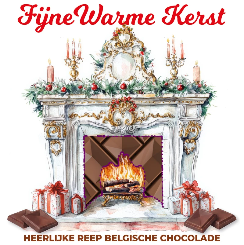 Chocolade Reep Kaart Fijne Warme Kerst