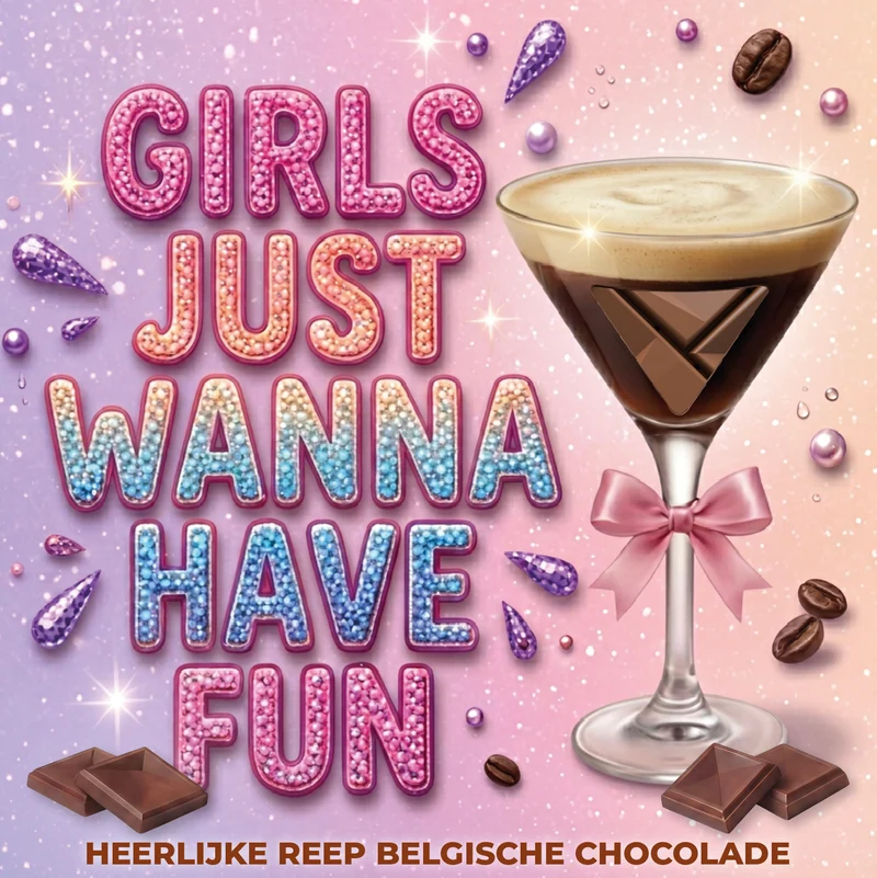 Chocolade Reep Kaart Girls Just Wanna Have Fun