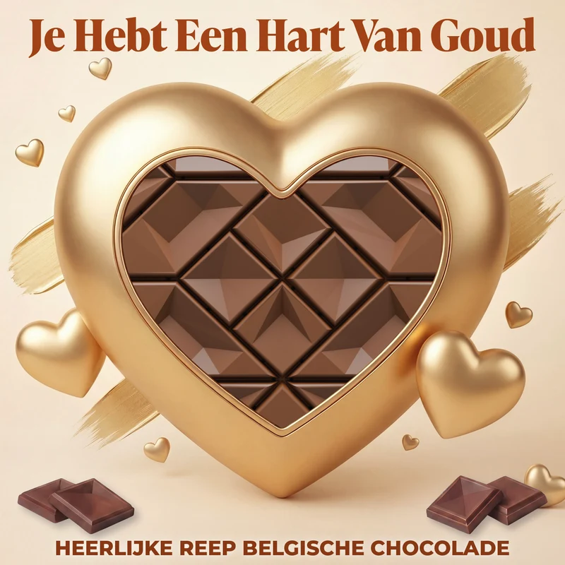 Chocolade Reep Kaart Je Hebt Een Hart Van Goud