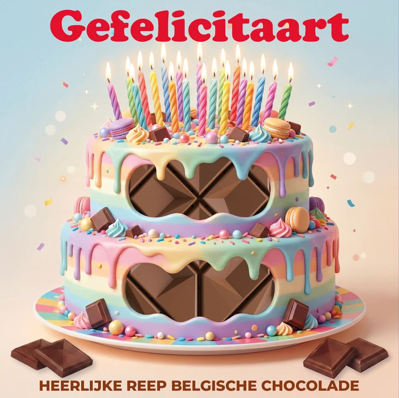 Chocolade Reep Kaart Gefelicitaart