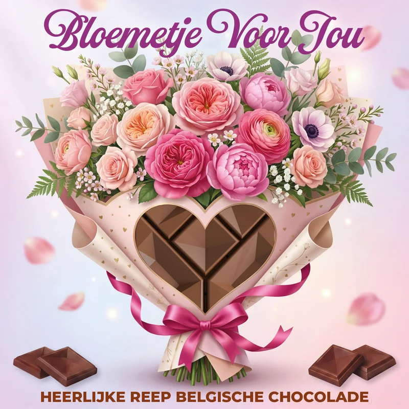 Chocolade Reep Kaart Bloemetje Voor Jou