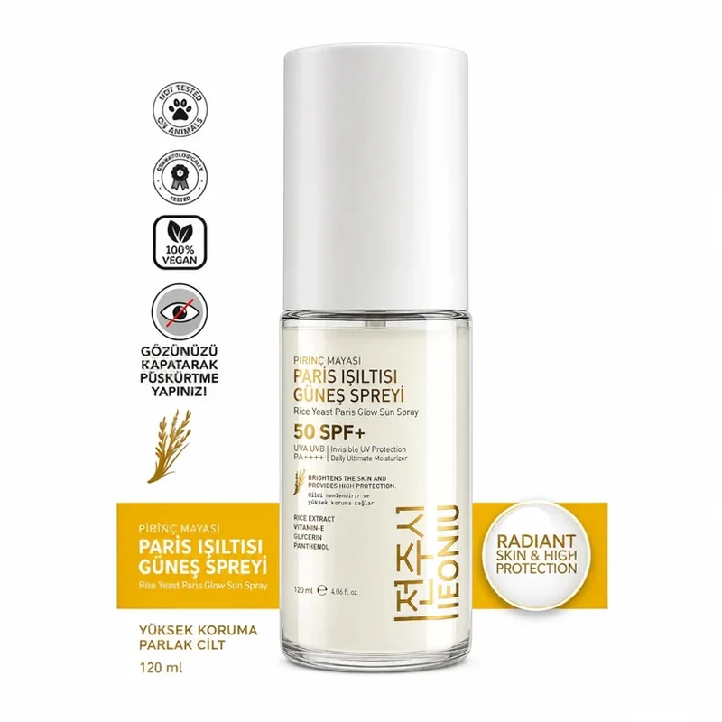 Jeonju Paris Pirinç Mayası Güneş Spreyi SPF 50+ UVA UVB Koruma 120 ml