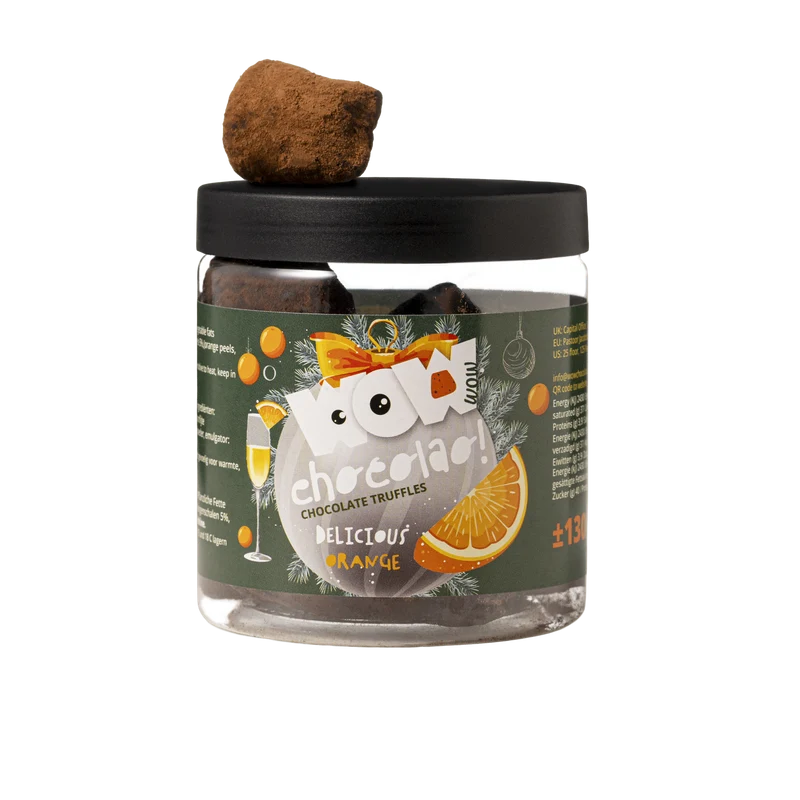 Confit Orange Christmas Truffles Gift Jar 130g | Festive Orange Chocolate