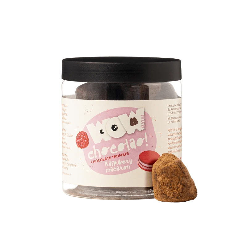 Raspberry Macaron Chocolate Truffles Gift Jar 130g | Fruity Luxury Chocolate