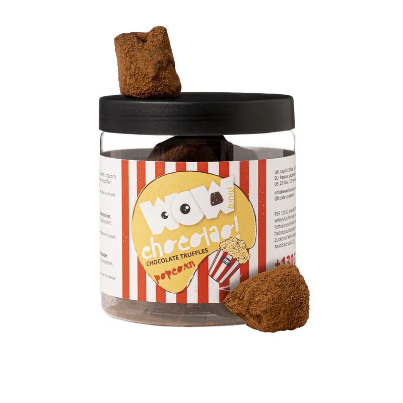Popcorn Chocolate Truffles Gift Jar 130g | Crunchy Gourmet Chocolate
