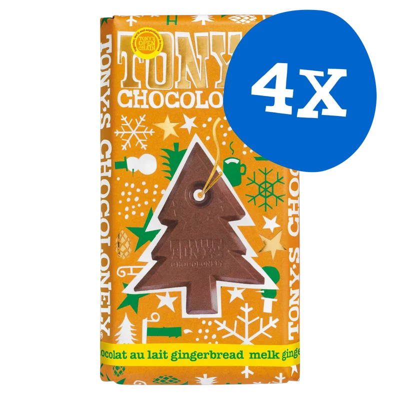 kerstbundel 4 chocoladerepen melk gingerbread