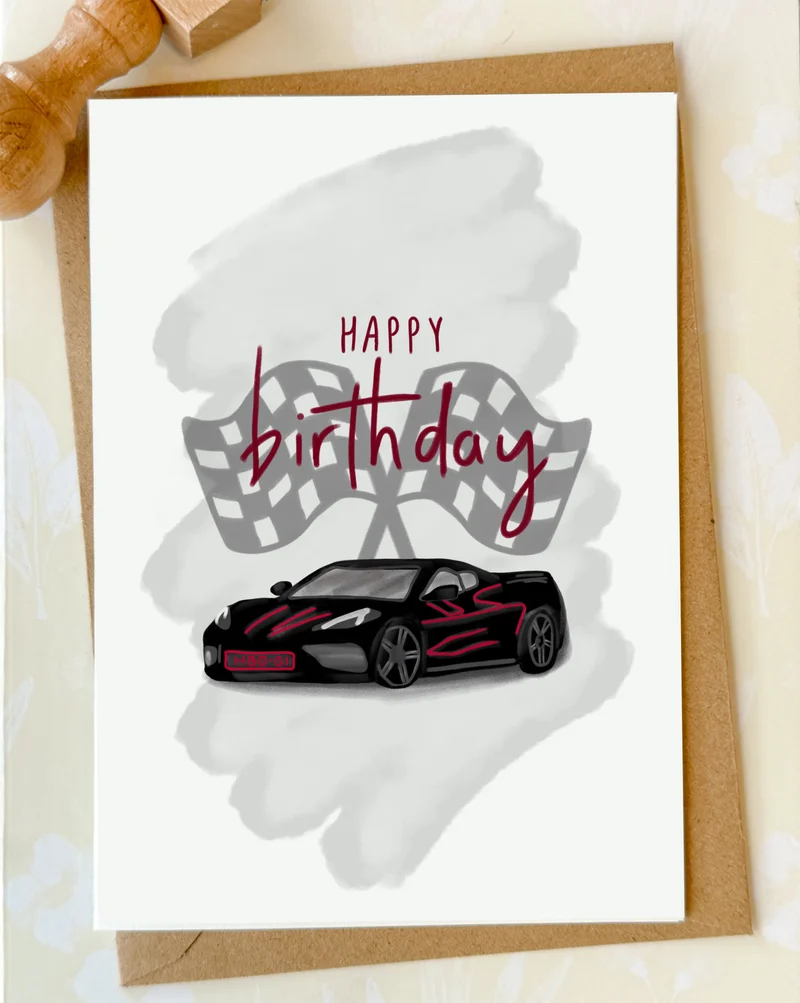 Verjaardagskaart Race auto🏎️