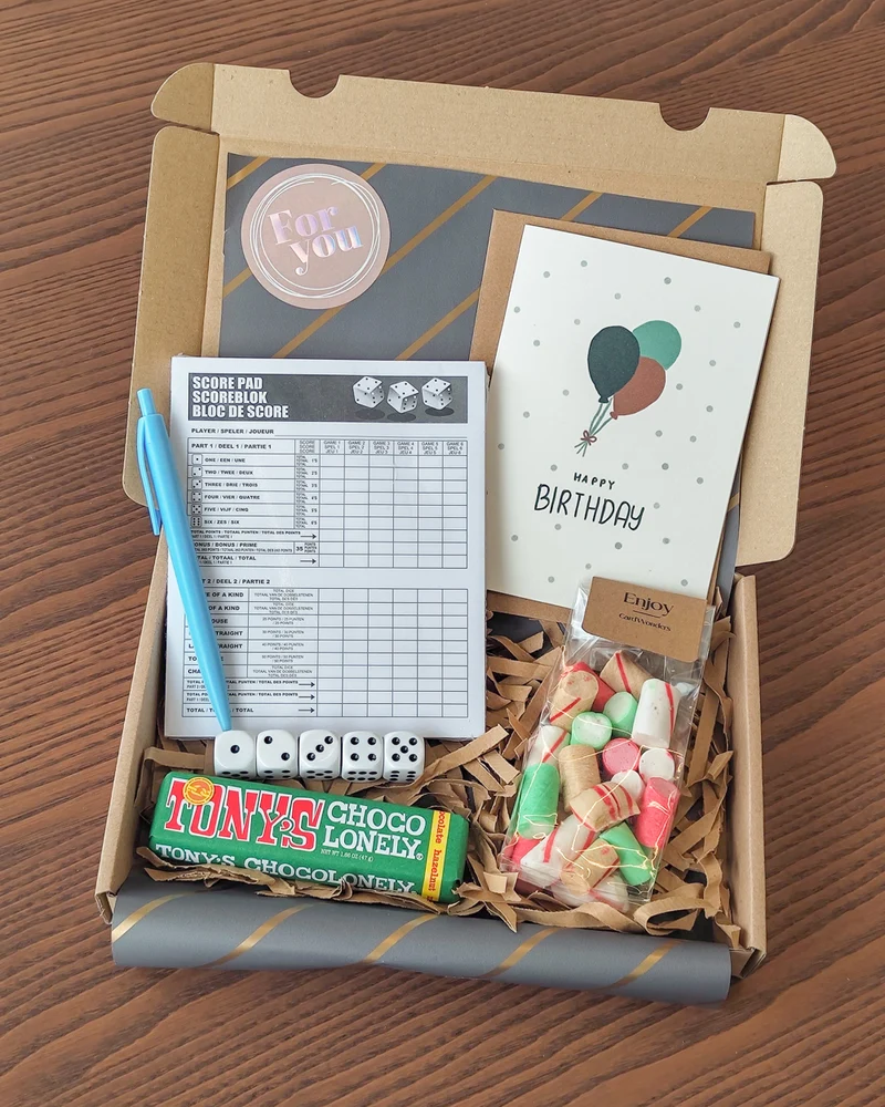 Cadeaupakket Verjaardag Yahtzee 🎲