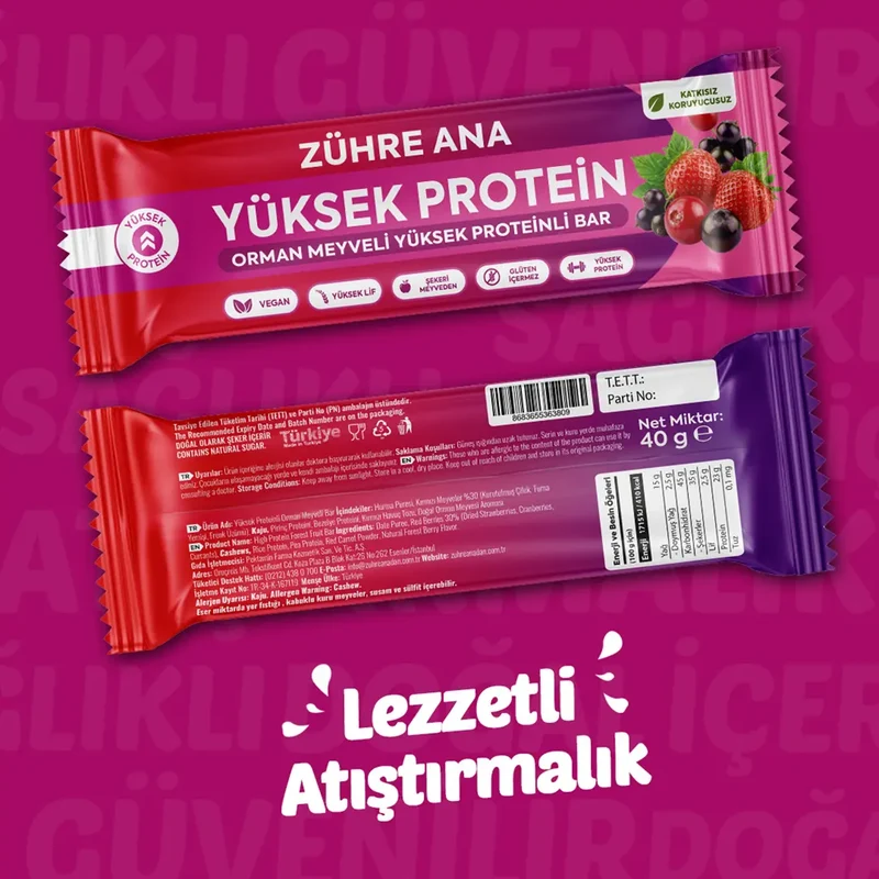 Zühre Ana Yüksek Proteinli Orman Meyveli Meyve Bar
