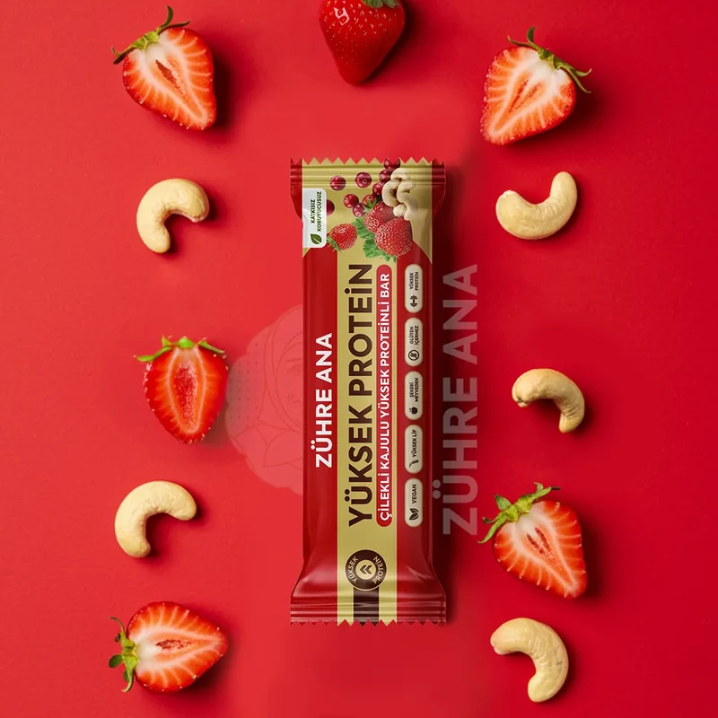 Zühre Ana Yüksek Proteinli Çilekli Meyve Bar