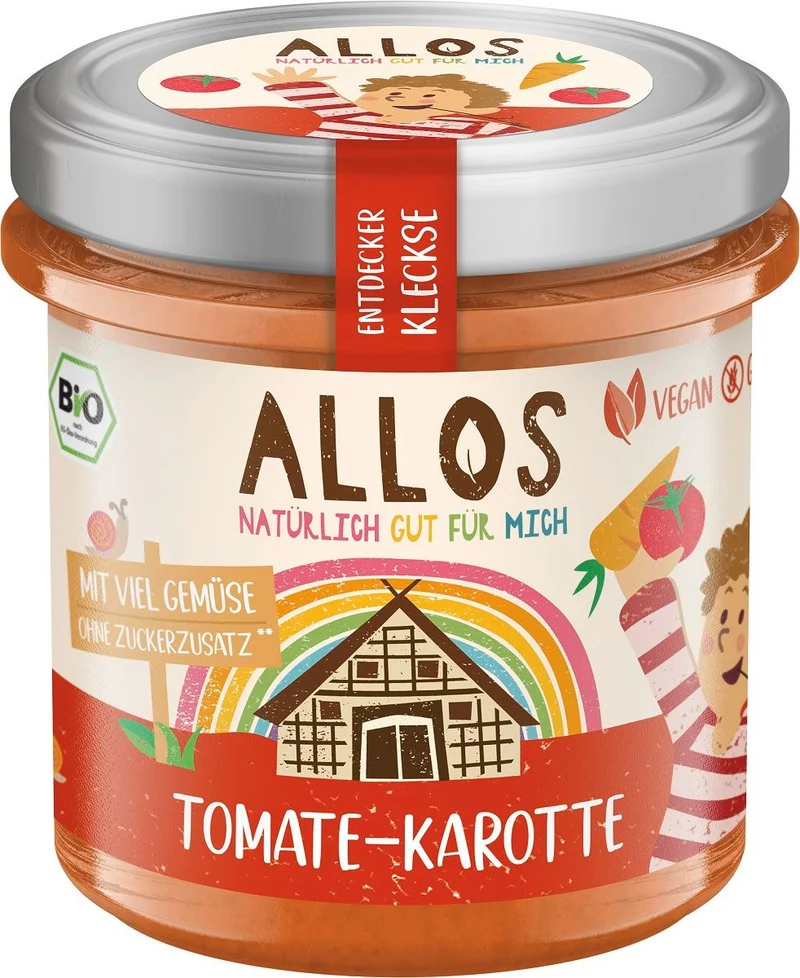 PÂTE DE LÉGUMES SANS GLUTEN avec tomate et carotte BIO 140 g - ALLOS