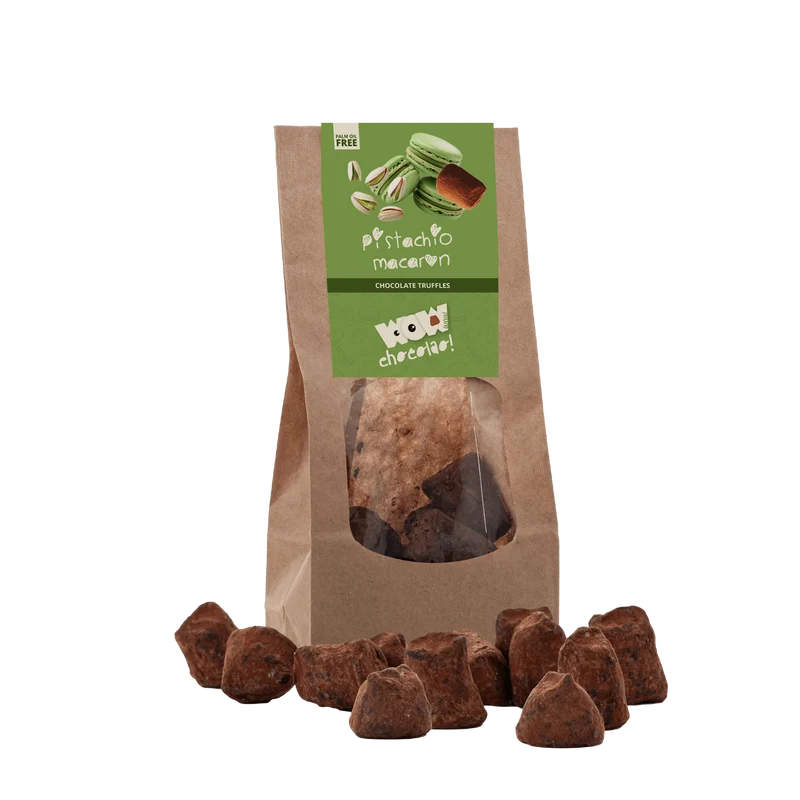 Pistachio Macaron Chocolate Truffles - Biodegradable bag 130g