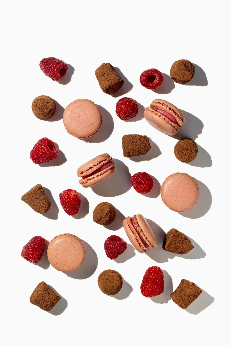 Raspberry Macaron chocolate truffles - bulk