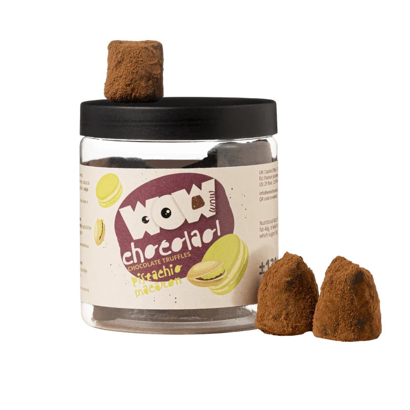 Pistachio Macaron Chocolate Truffles Gift Jar 130g | Pistachio Luxury Chocolate