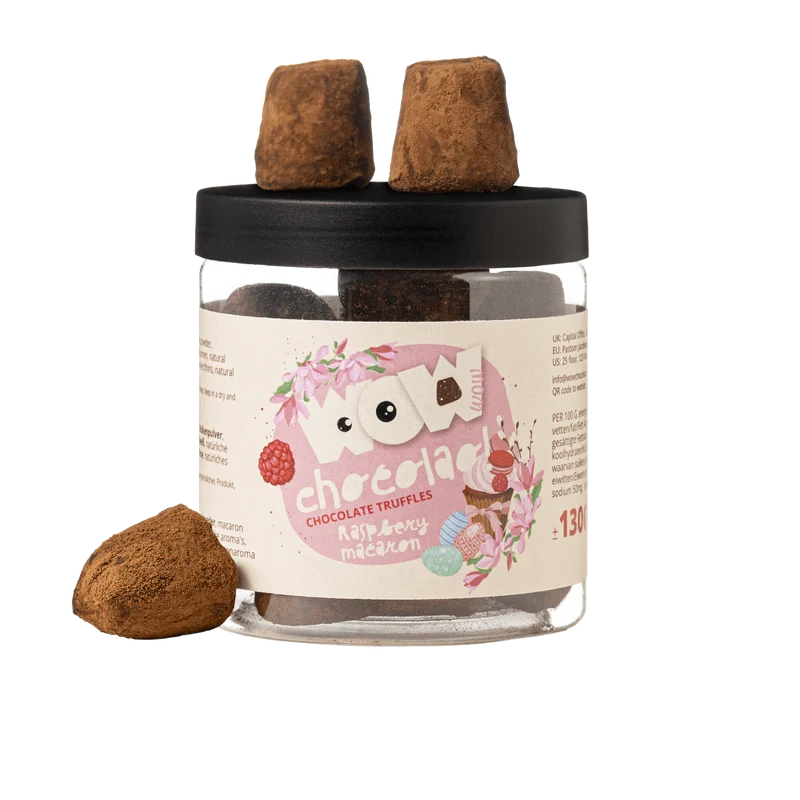 Raspberry Macaron chocolate truffles - Easter Gifting jar 130g