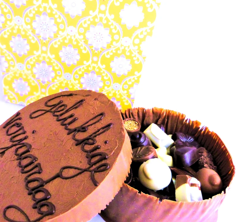 Chocolademandje met gepersonaliseerd deksel - NIET VERZENDBAAR