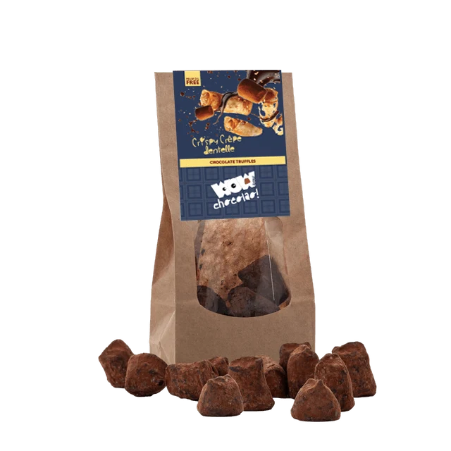 Crispy Crepe Dentelle Chocolate Truffles - Biodegradable bags 130g