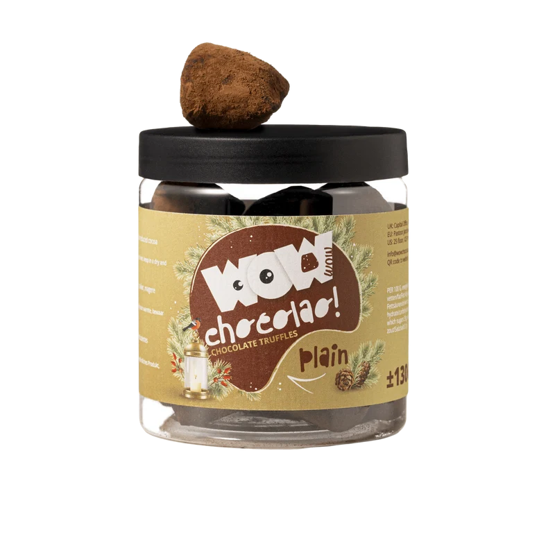 Plain Chocolate Truffles - Christmas Edition - Gifting jar 130g