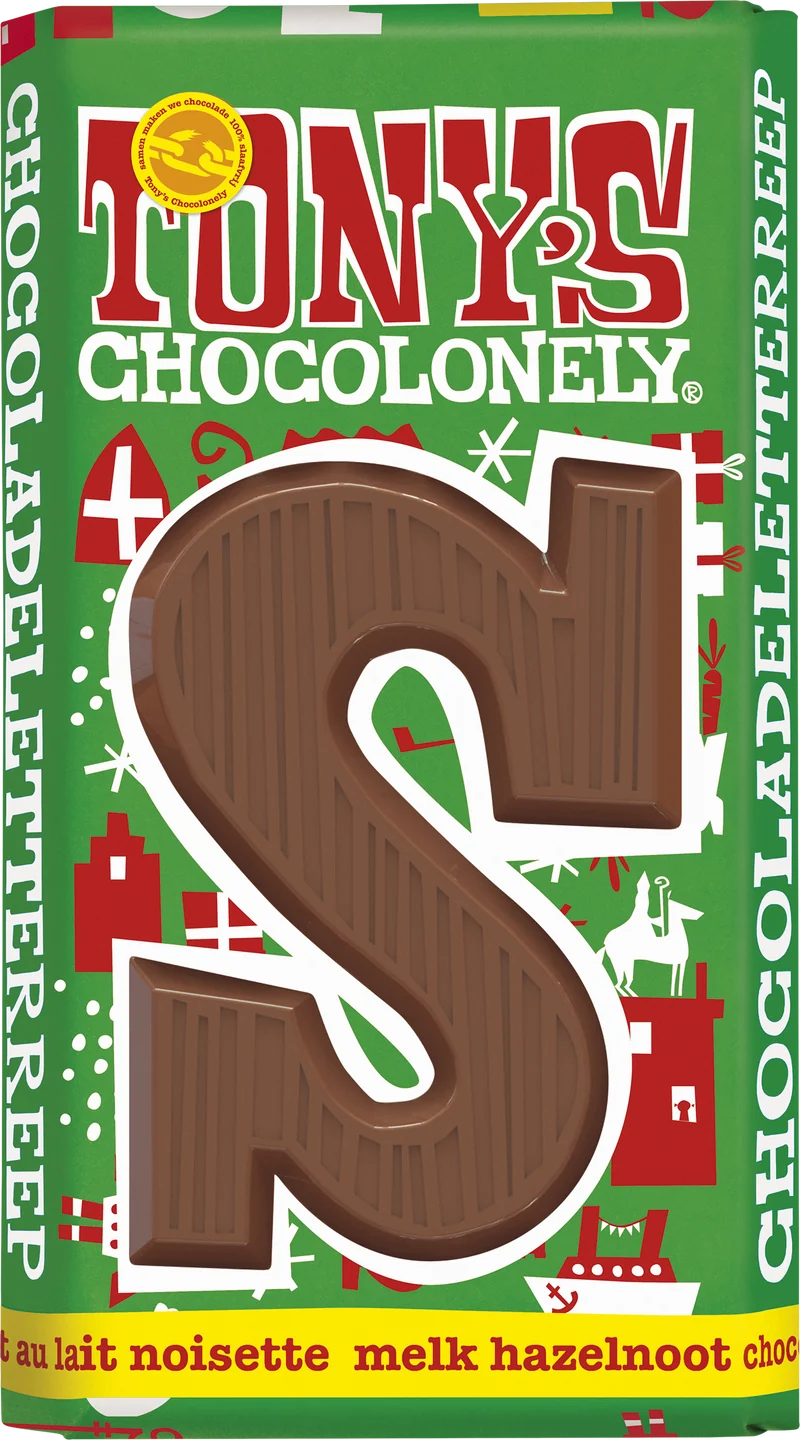 chocoladeletter reep S melk hazelnoot