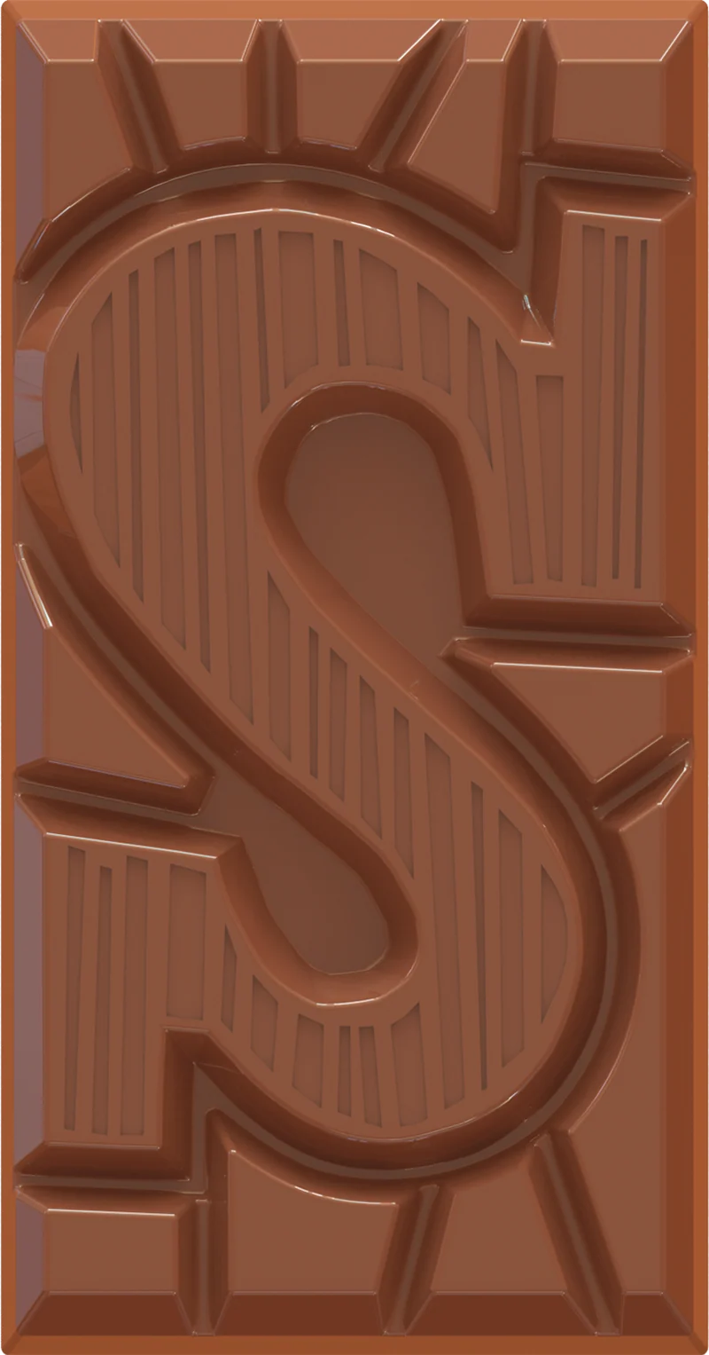chocoladeletter reep S melk hazelnoot