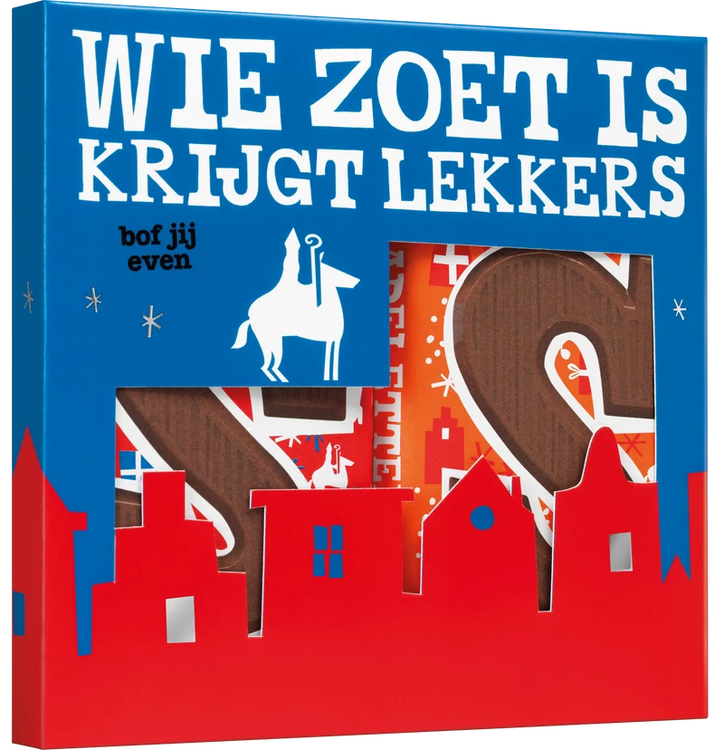 sinterklaas chocolade cadeaupakket chocoladeletter reep S melk + melk karamel zeezout