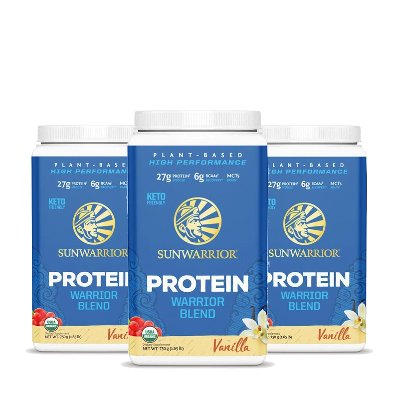 Warrior Blend – Vanilla – Bio Vegan Eiwitpoeder – 3×750 g – Aanbieding