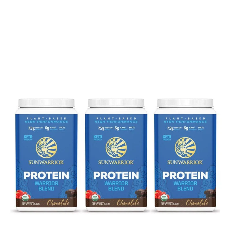 Warrior Blend – Chocolate – Bio Vegan Eiwitpoeder – 3×750 g – Aanbieding