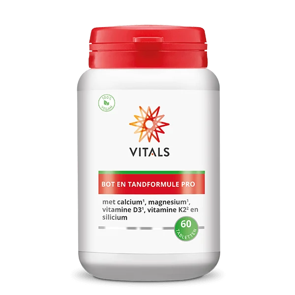 Bot en Tandformule Pro – Calcium, Magnesium, D3, K2 & Silicium – 60 Tabletten