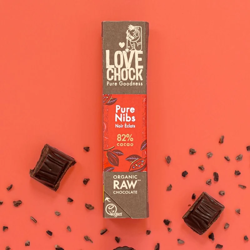 82% chocolade met cacao nibs – biologisch