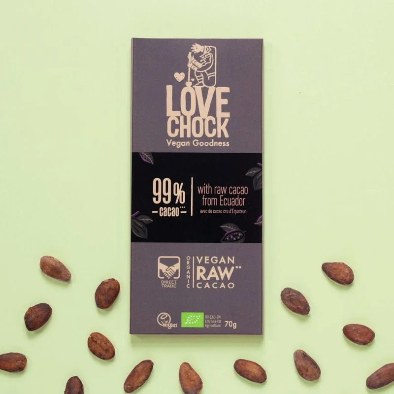 99% chocolade zonder suiker – biologisch