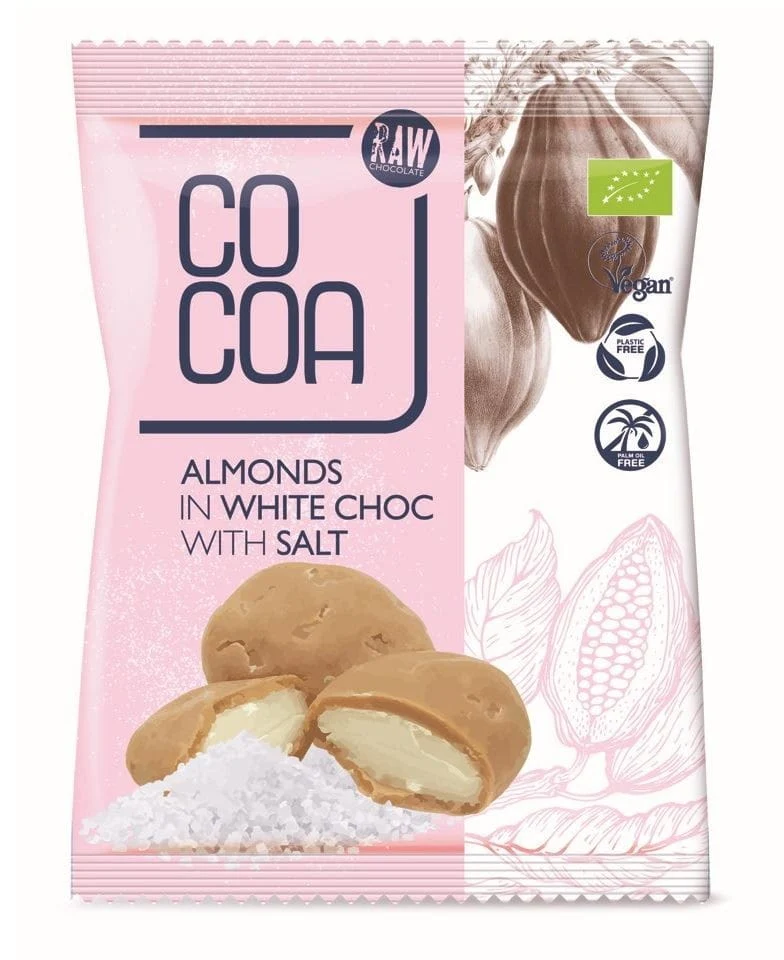 Weiße glasierte Mandeln mit Salz BIO 70 g - COCOA