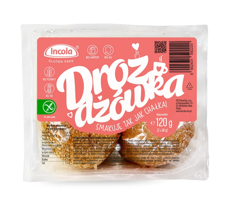 GLUTENFREIES HEFEBROT WIE EIN CHALKA (2 Stück) 120 g – INCOLA MHD: 10-2026