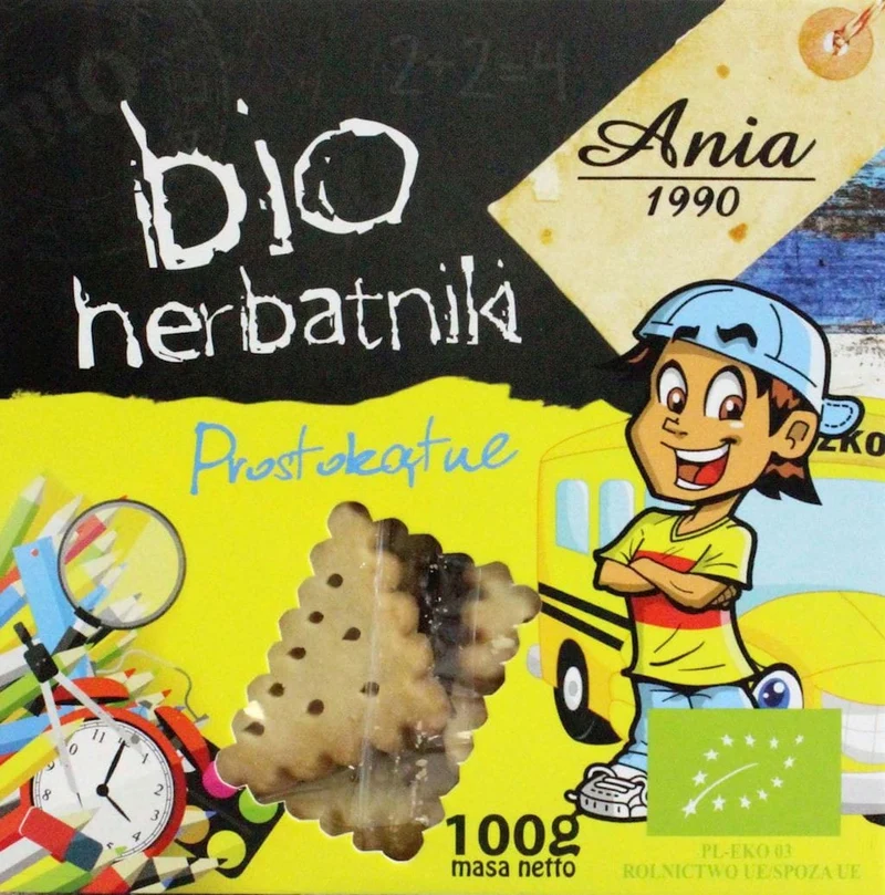 HERBATNIKI PROSTOKĄTNE BIO 100 g - BIO ANIA DATA: 04.2026
