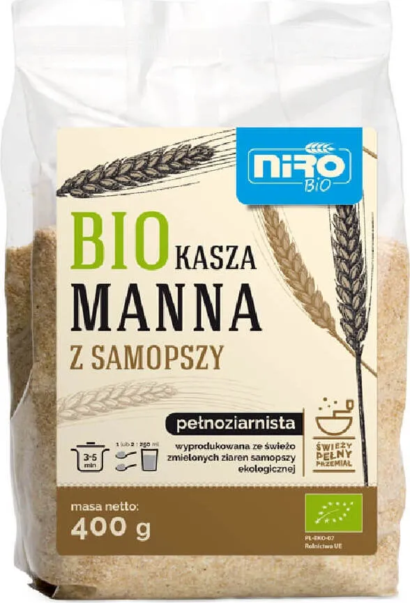 KASZA MANNA Z SAMOPSZY BIO 400 g - NIRO DATA: 05.2026