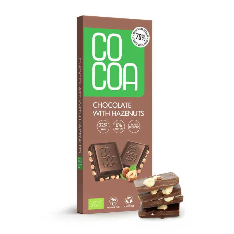 SCHOKOLADE MIT LASKEN 70 % WENIGER ZUCKER BIO 40 g - COCOA