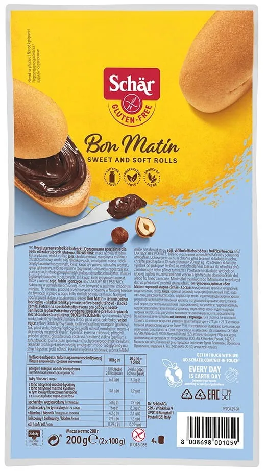 Bon matin słodkie bułeczki bezglutenowe (4x50 g) 200 g Schar DATA: 05.2026
