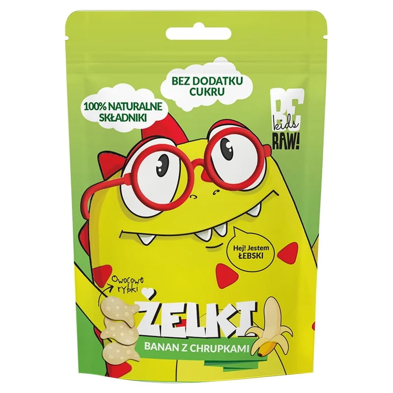 Żelki banan z chrupkami BeRaw Kids, 35g DATA: 03.2026