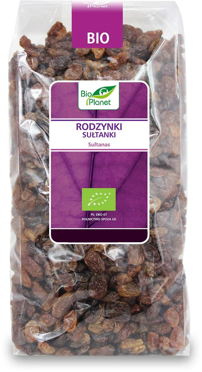 BIO Rodzynki Sułtanki bezglutenowe 1kg Bio Planet DATA: 04.2026