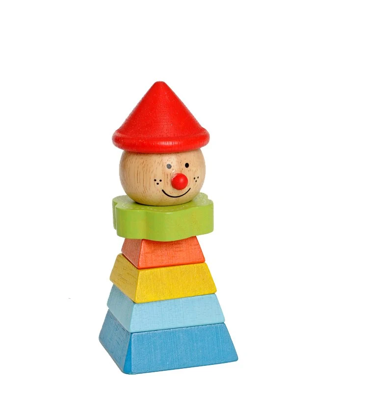 Faltbarer Clown aus Holz rot ab 12 Monaten (6x6x11,5cm) fsc EVEREARTH