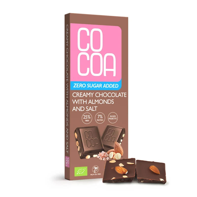 CHOCOLAT CREMEUX AUX AMANDES ET A LA SUCRE SANS SUCRE BIO 40 g - COCOA