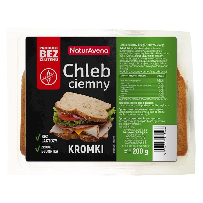 NATURAL GLUTENFREIES DUNKELES BROT 200 g - NATURAVENA DATE: 02.2026