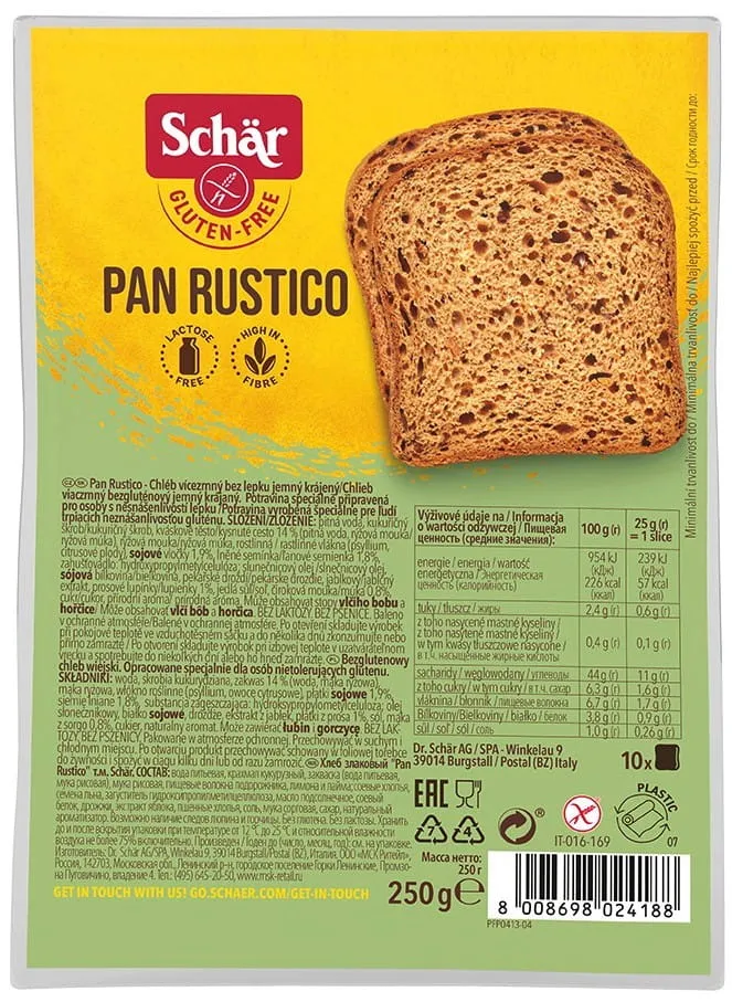 Pan Rustico glutenfreies Landbrot 250 g Schar DATE: 04.2026
