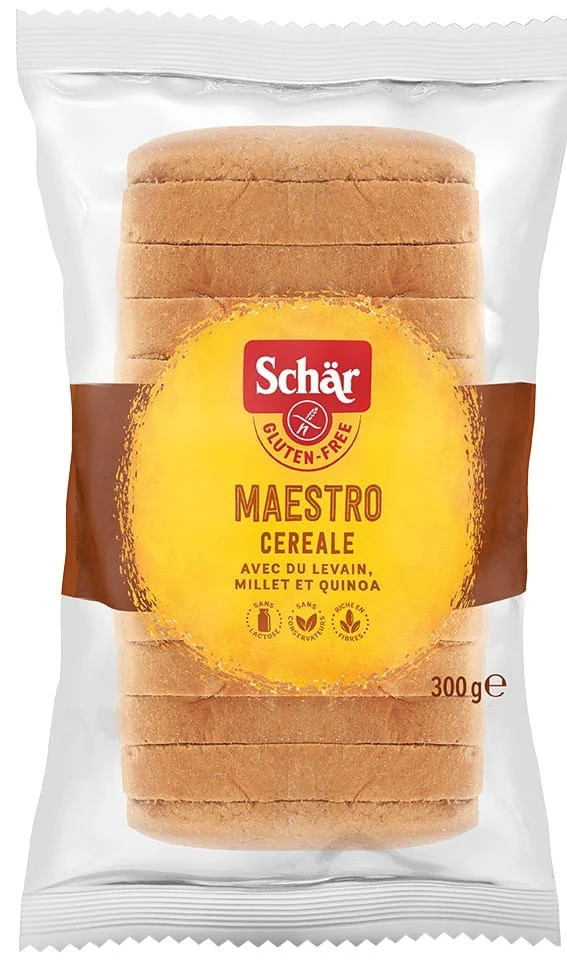Meisterbackers Mehrkorn glutenfreies Mehrkornbrot 300 g Schar DATE: 04.2026