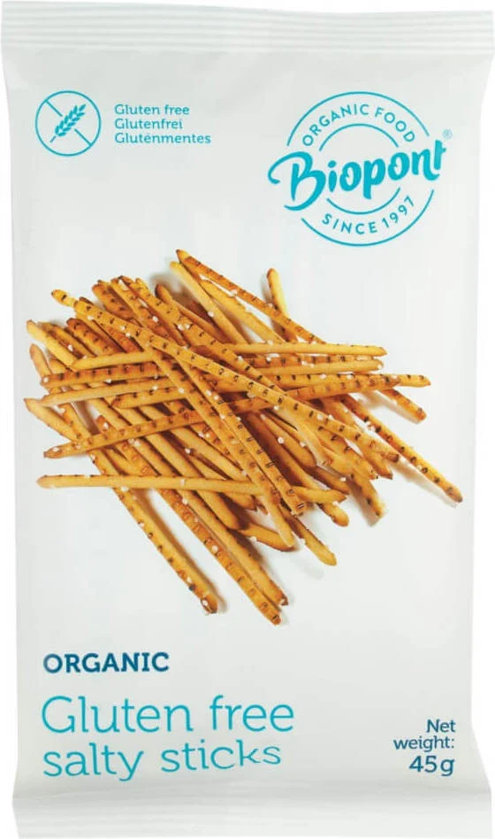 Glutenfreie Salzstangen BIO 45 g - BIOPONT DATE: 03.2026