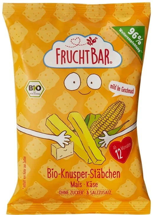 Käse-Mais-Chips nach 12 Monaten BIO 30 g FRUCHTBAR
