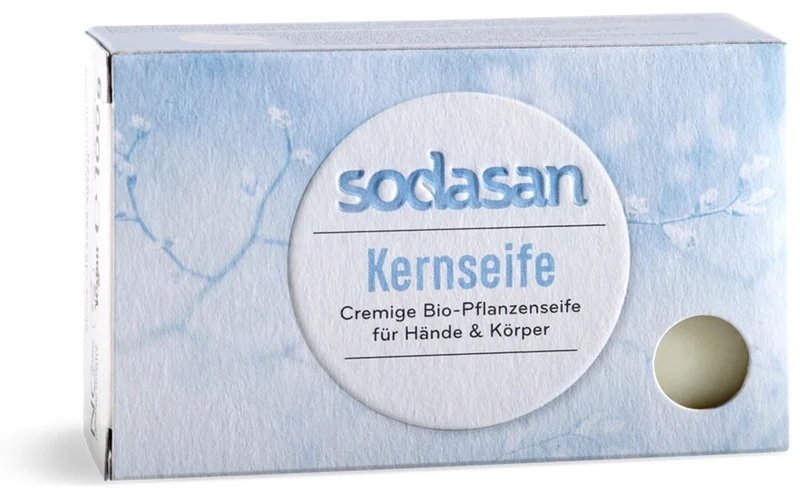 Seifenstück, unparfümiert, antiallergische Pflanzenseife BIO 100 g SODASAN