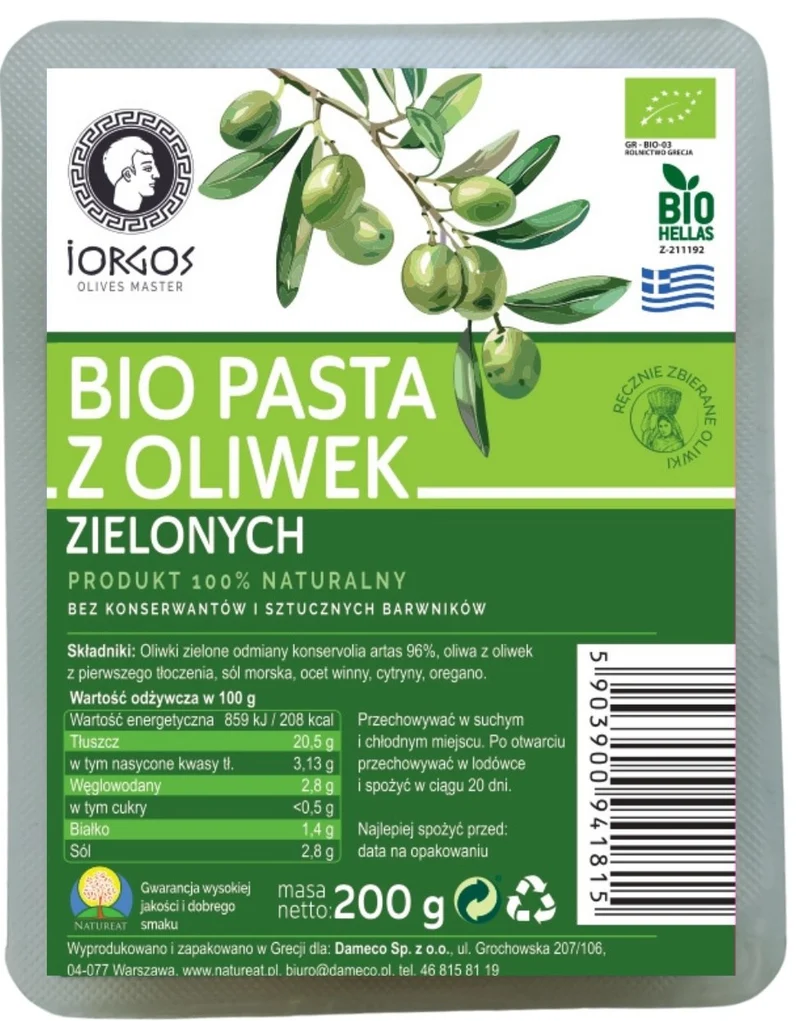 Grüne Olivenpaste BIO 200g IORGOS