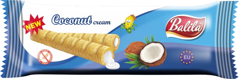 Glutenfreie Kürbisröllchen mit Kokosnussgeschmack und Sahne 18 g - BALILA DATE: 01.2026