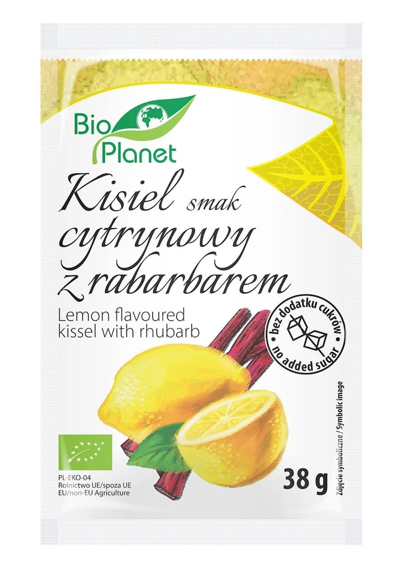 KISIEL Z RABARBER BIO mit ZITRONEN-Geschmack 38 g - BIO PLANET DATE: 02.2026